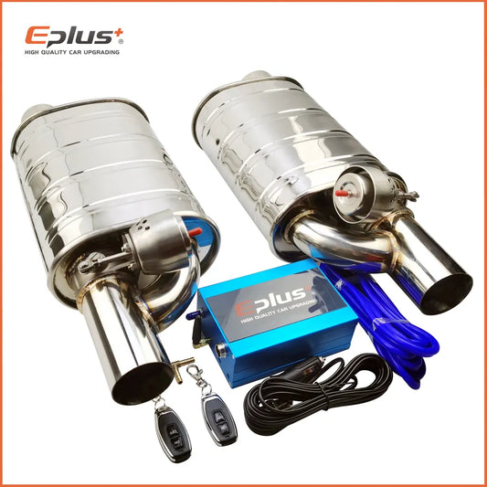 EPLUS Car Exhaust System Vacuum Valve Control Exhaust Pipe Kit Variable Silencer Stainless Universal 51 63 76 Mm Remote Control