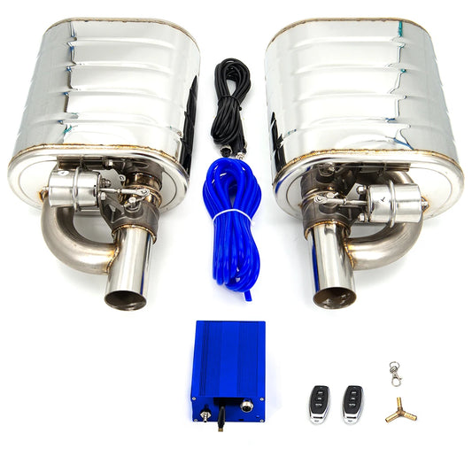 2/ 2.5/ 3 Inch Stainless Steel Exhaust Muffler With Dump Vacuum Valve Electric Exhaust Control Set