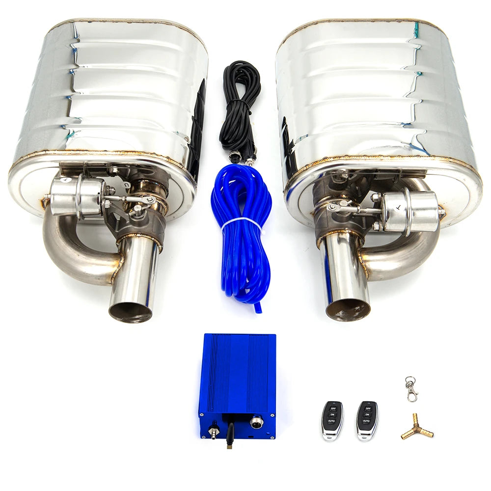 2/ 2.5/ 3 Inch Stainless Steel Exhaust Muffler With Dump Vacuum Valve Electric Exhaust Control Set