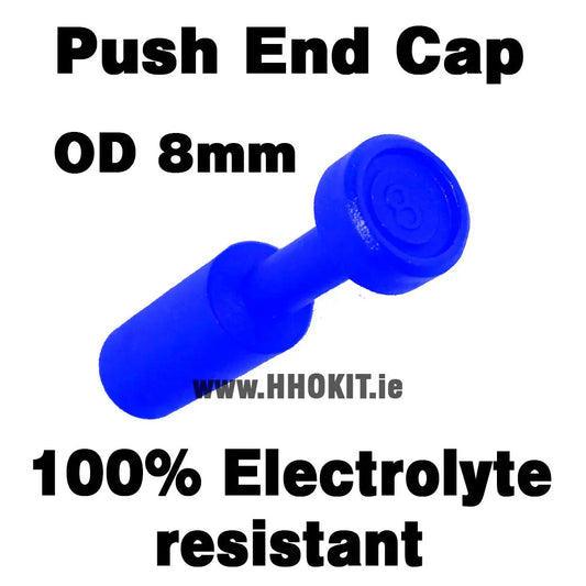 Nylon Push-n-go Cap OD 8mm 100% electrolyte resistant HHO Kit