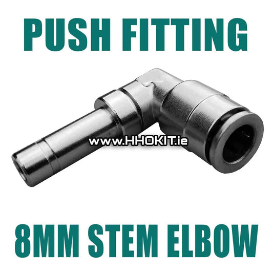 Stem Elbow Fitting Brass Nickel Push-N-Go ID 8mm HHO Factory, Ltd