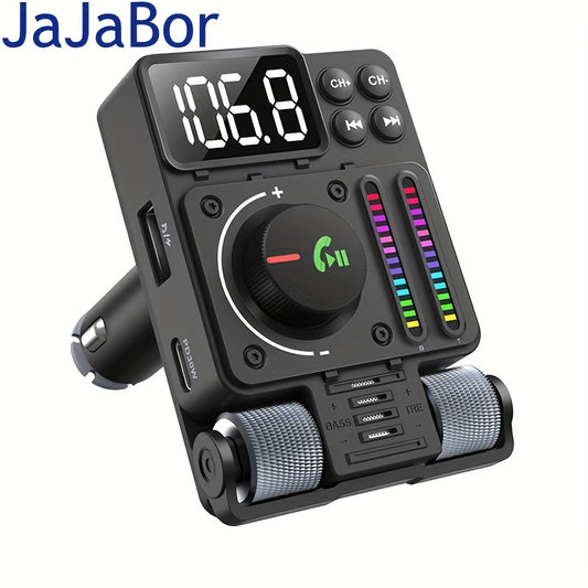 Upgrade Your Car Audio System With JaJaBor's FM Transmitter - Treble & Bass Adjustable, 30W Fast Charging, & Hands-Free Wireless Kit!