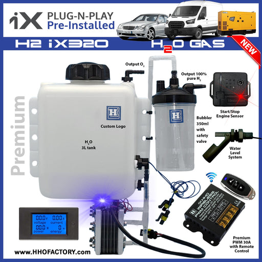 Premium iX 320 H2 HHO Kit for engines up to 10.0L - Free Shipping - www.HHOKIT.ie