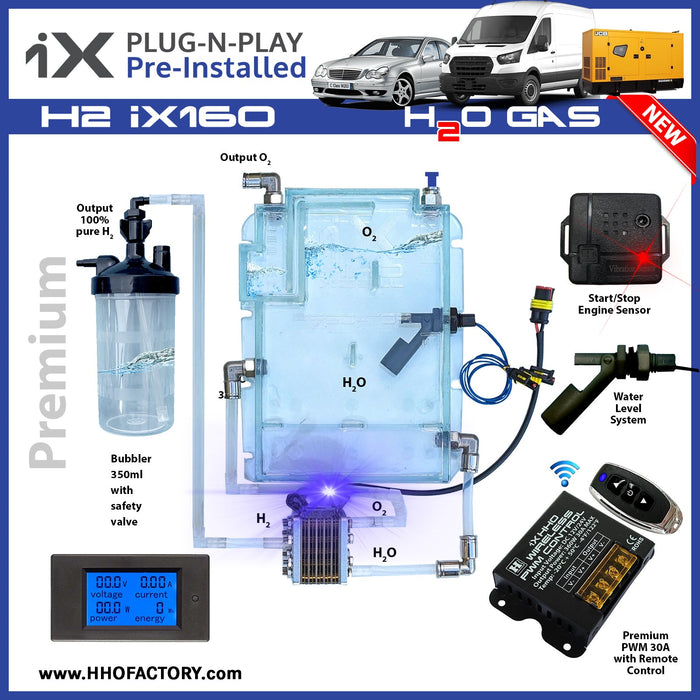 Premium iX 160 H2 HHO Kit for Cars up to 5.0L Engines - Free Shipping - www.HHOKIT.ie